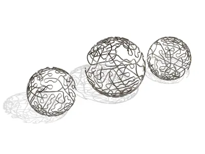 Brass Sphere Decor Set  3D model
