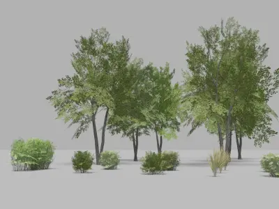 Shapespark low poly exterior plants kit - Free low-poly 3D model