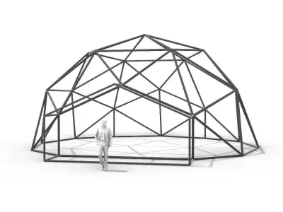 Geodesic Dome with Door Opening V1 3D model
