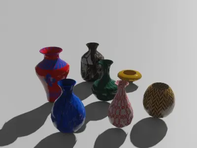 vases pack low poly Low-poly 3D model