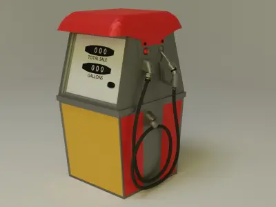 Gas Pump 1960s 3D model