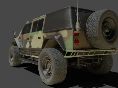 Maung Pindad Military car Low-poly 3D model