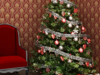 christmas tree red 3D model