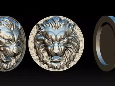 Lion Head Pendant 3D Printed Model  3D print model