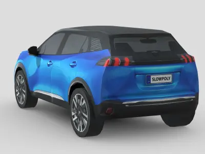 Peugeot e-2008 Low-poly 3D model