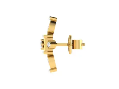Solitaire Women Stud Earring 3dm STL OBJ FBX Render Details 3D print model get