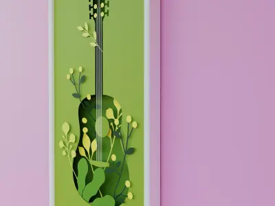 3D Photo Frame Guitar -01 3D model