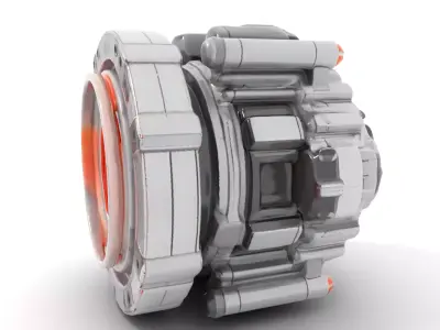 Futuristic Engine Core model pack Low-poly 3D model