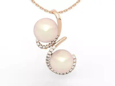 Double Pearl Pendant 3D print model