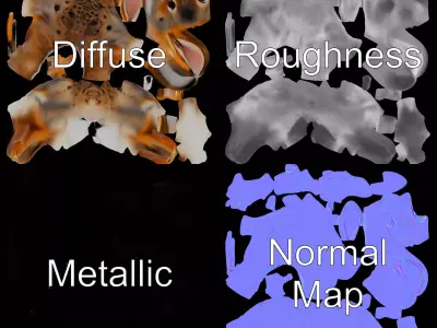 Spotted Hare Wildlife model pack Low-poly 3D model