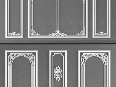 Decorative Frame - White Ornament Vol 01 3D model