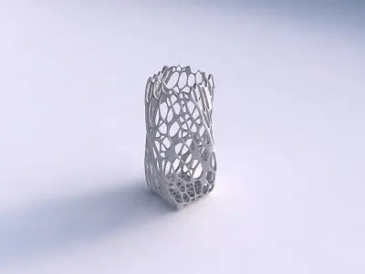 Vase twisted quadratic with cracked organic lattice  3D print model