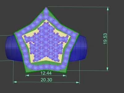 Star Ring Size 11 Round Diamonds Gold Silver Platinum Jewelry 3D print model