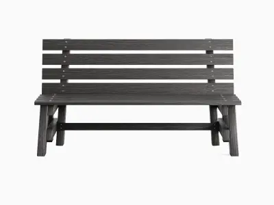 Wooden Outdoor Bench 05 3D model