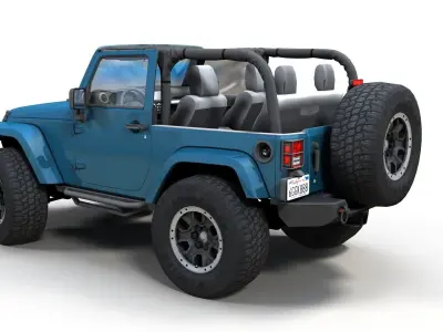 Jeep Wrangler Custom Low-poly 3D model