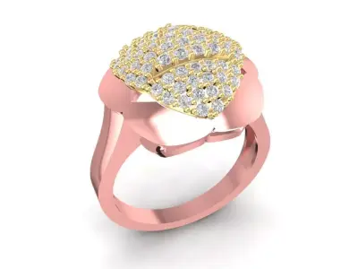 Luxury Pave Diamond Dome Ring 1736 3D print model