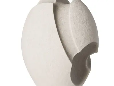 White Blade Form Sculpture 3D model