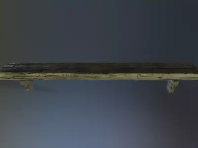 Wooden Shelf Low-poly 3D model