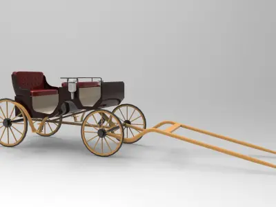 Carriage horse drawn 3D model
