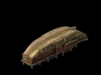 Game Traffic - Large wooden boat 2701 3D model