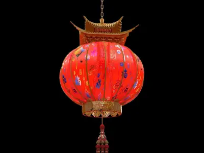 Chinese red lantern  3D model 40