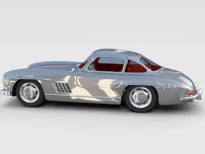 Fully Modelled Rigged Mercedes 300SL Gullwing rev 3D model
