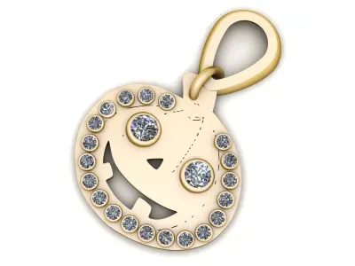 PUMPKIN FACE PENDANT 3D PRINTABLE MODEL  3D print model