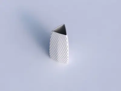 Vase triangle with diagonal grid dents 3D print model