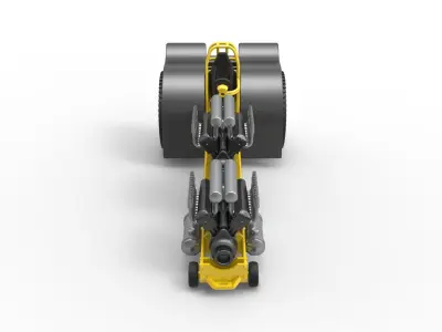 Pulling tractor with 2 engines V12 in line Scale 1 to 25 3D print model
