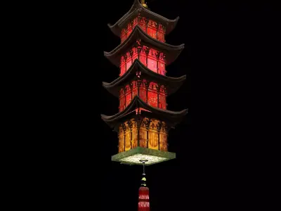 Chinese palace tower lantern  3D model