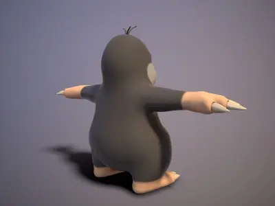 cartoon mole Low-poly 3D model