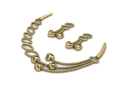 Luxury Fashion Diamond Necklace Sets 3d Printable Model 3D print model