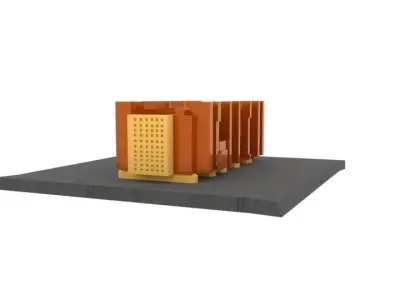 heavy metal industrial equipment with metal box Low-poly 3D model