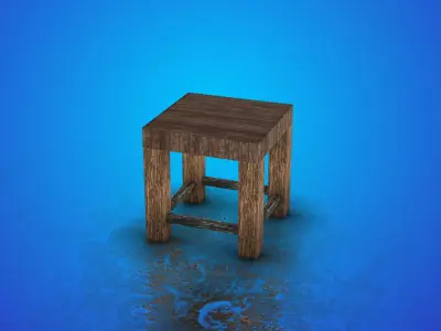 Free Download Stunning Wooden Stool 3D Model Free 3D model
