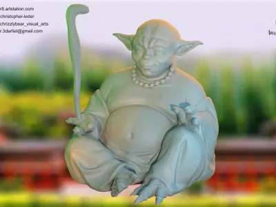 Yoda Buddha - A Fusion of Wisdom and Force 3D print model