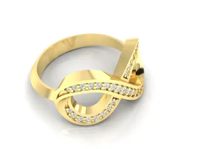 Ring M47 The luxury female ring with gems wedding 3D print model
