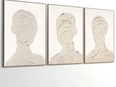 Abstract Painting Set of 3 pieces - No 31 Low-poly 3D model