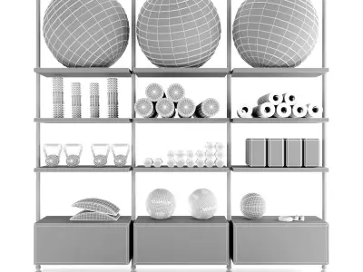 Home Gym Yoga Fitness Decoration Set 60 3D model