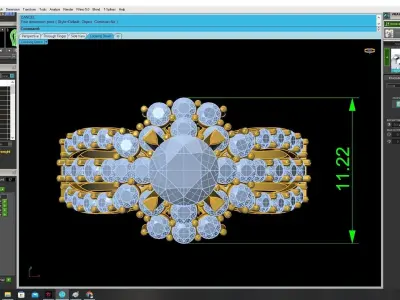 Luxury Heart Cut Crown Diamond Ring for Women 3540 3D print model