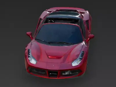 Open-Top Red Supercar 3D Model Low-poly 3D model
