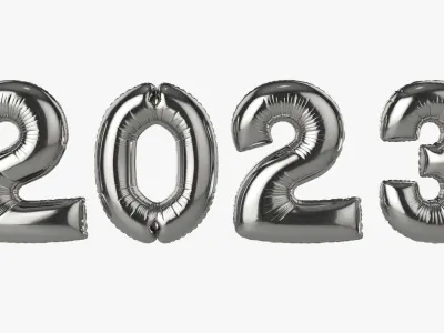 Foil balloon 2023 year numbers 3D model