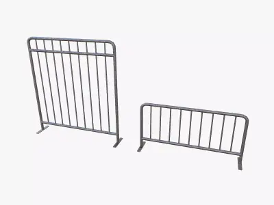 Metal Barrier PBR Free low-poly 3D model