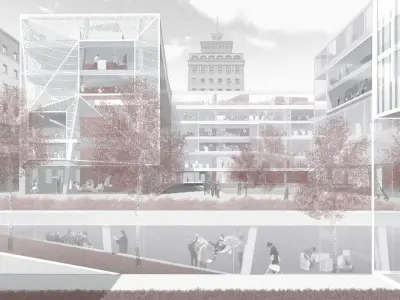 Modern College Campus Building 3D model