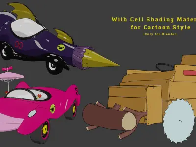 All Cars from Wacky Races  3D Model Pack