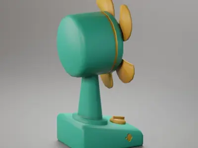 Desk Fan Low-poly 3D model