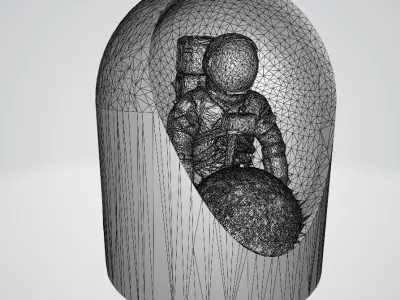 Astronaut in the Void Bundle - LED Light Up Diorama 3D print model