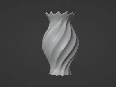Vase porcelain white 4 3D model