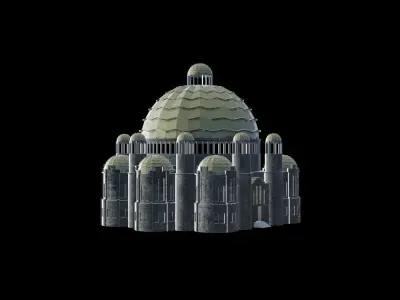 CHURCH - Orthodox-styled and game-ready Low-poly 3D model