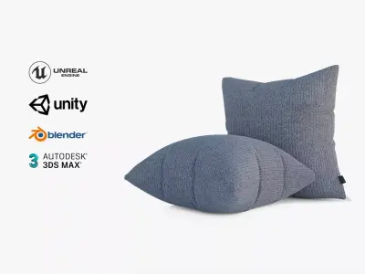 Cushion Rice Stitch Grey Low-poly 3D model