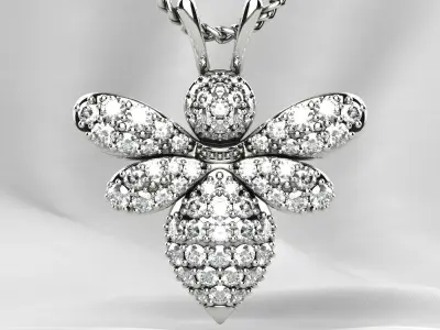 Bee Gold Pendant 3D print model